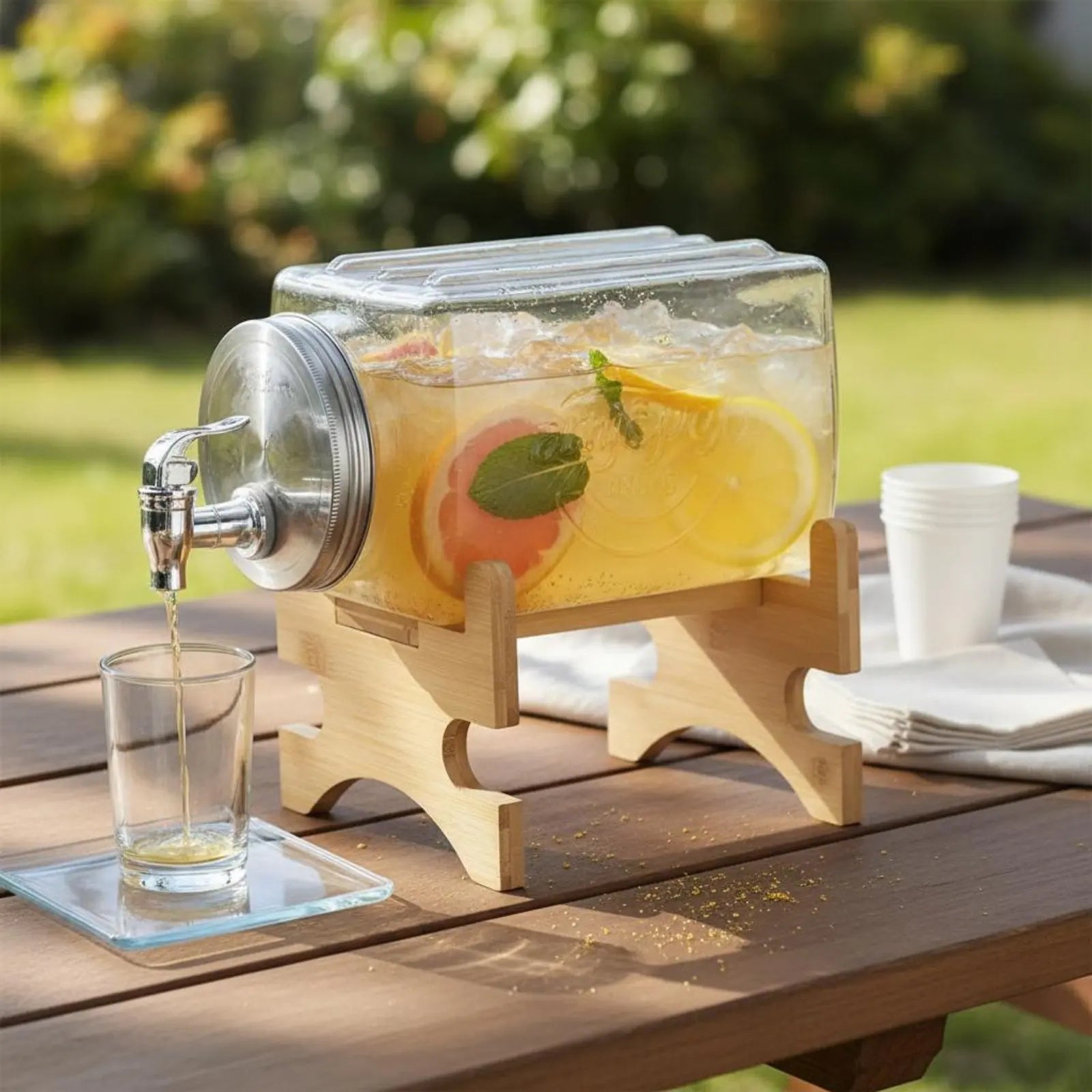 HionFrax Glass Drink Dispenser 3-Liter with Anti-Clog Spigot & Airtight Lid