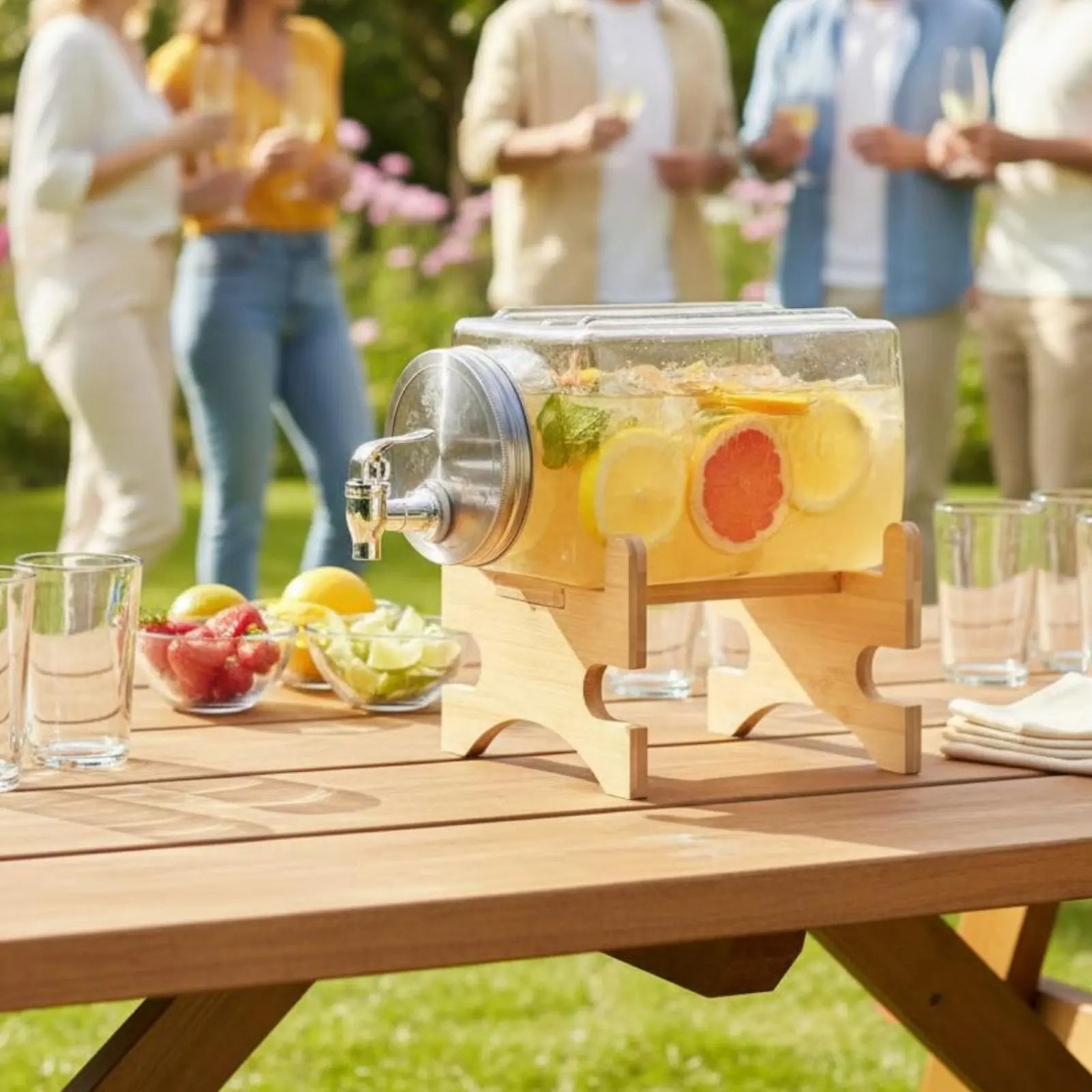 HionFrax Glass Drink Dispenser 3-Liter with Anti-Clog Spigot & Airtight Lid