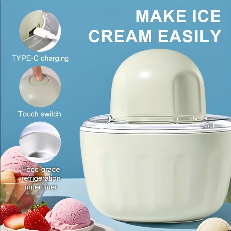 IcyMexi Portable Rechargeable Ice Cream Maker with Dual-Mode Texture Control and 20-Minute Rapid Freeze