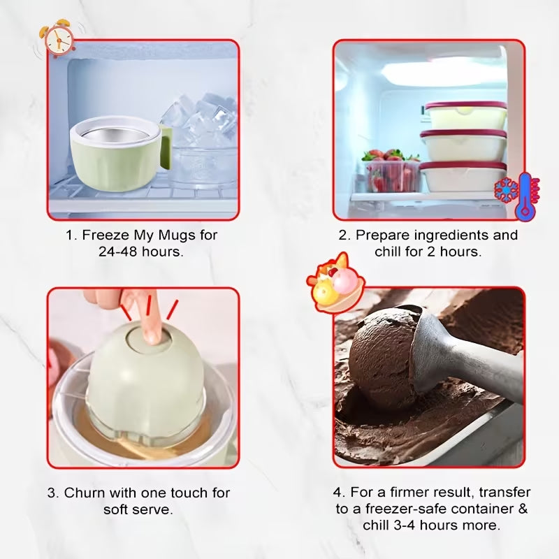 IcyMexi Portable Rechargeable Ice Cream Maker with Dual-Mode Texture Control and 20-Minute Rapid Freeze