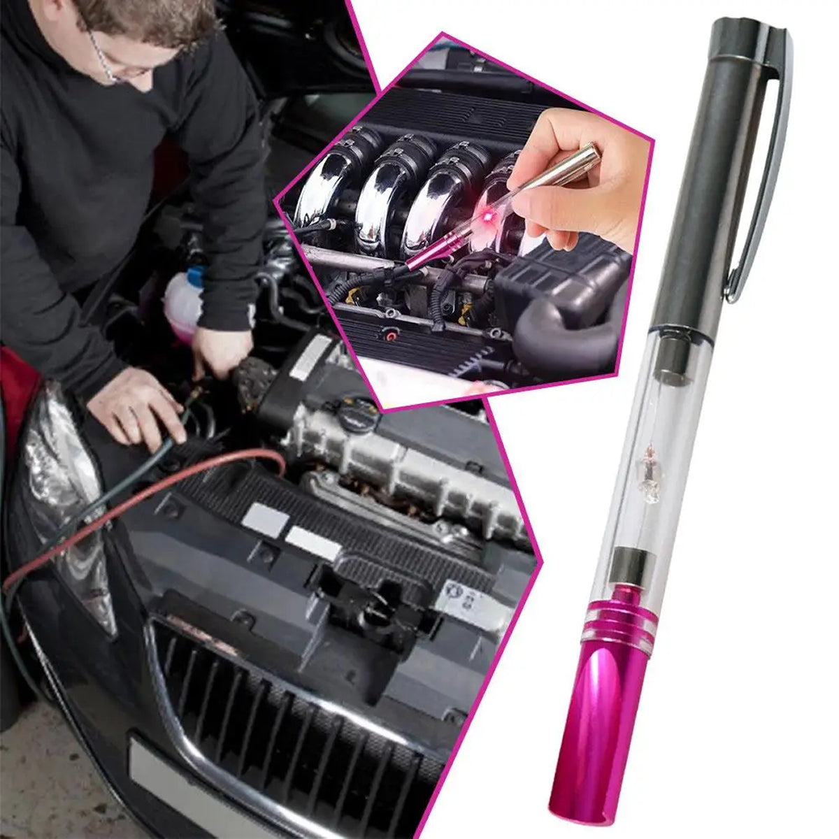12V In Line Ignition Coil Tester Pen Car Spark Plug Diagnostic Tool Aluminum IgrinLaxo