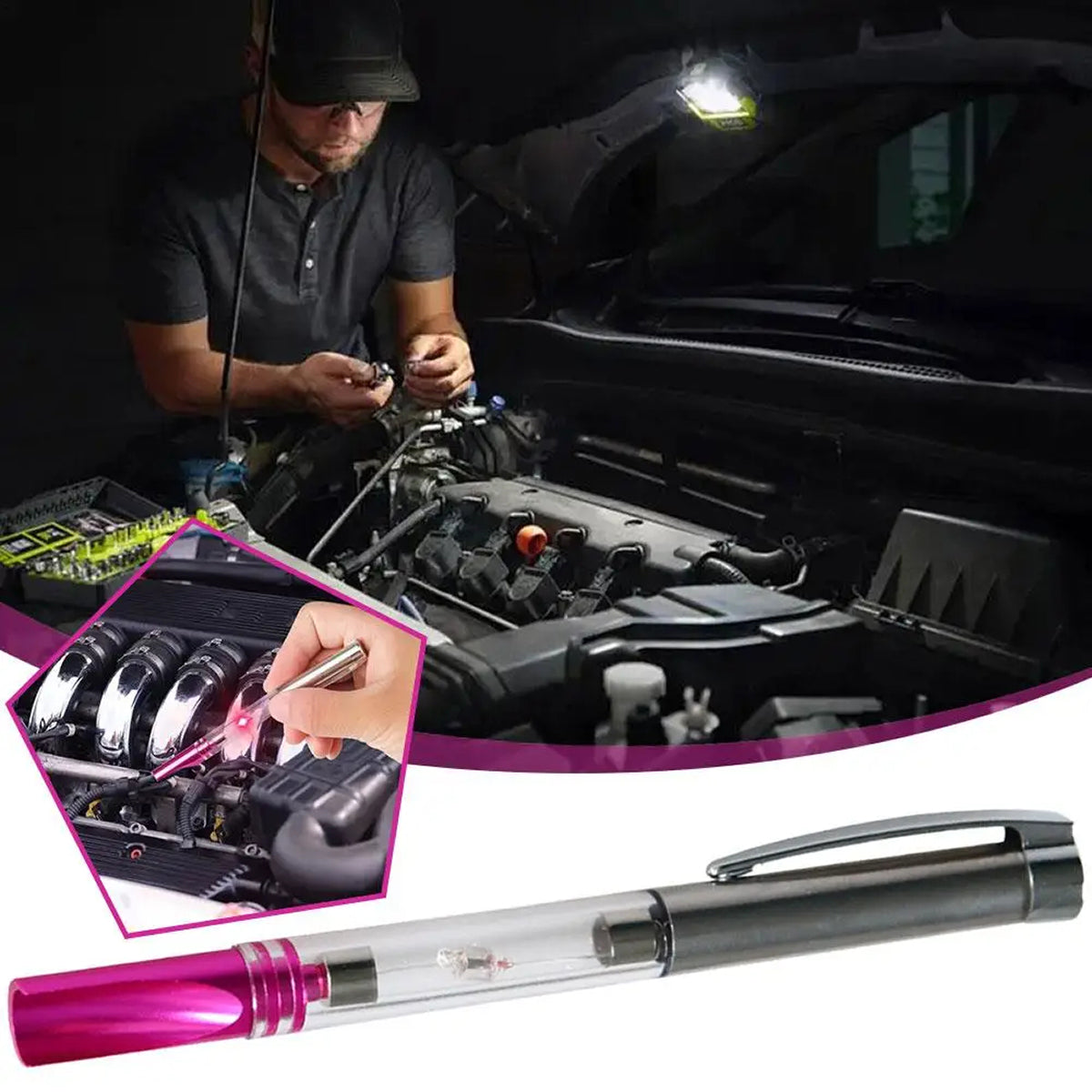 12V In Line Ignition Coil Tester Pen Car Spark Plug Diagnostic Tool Aluminum IgrinLaxo