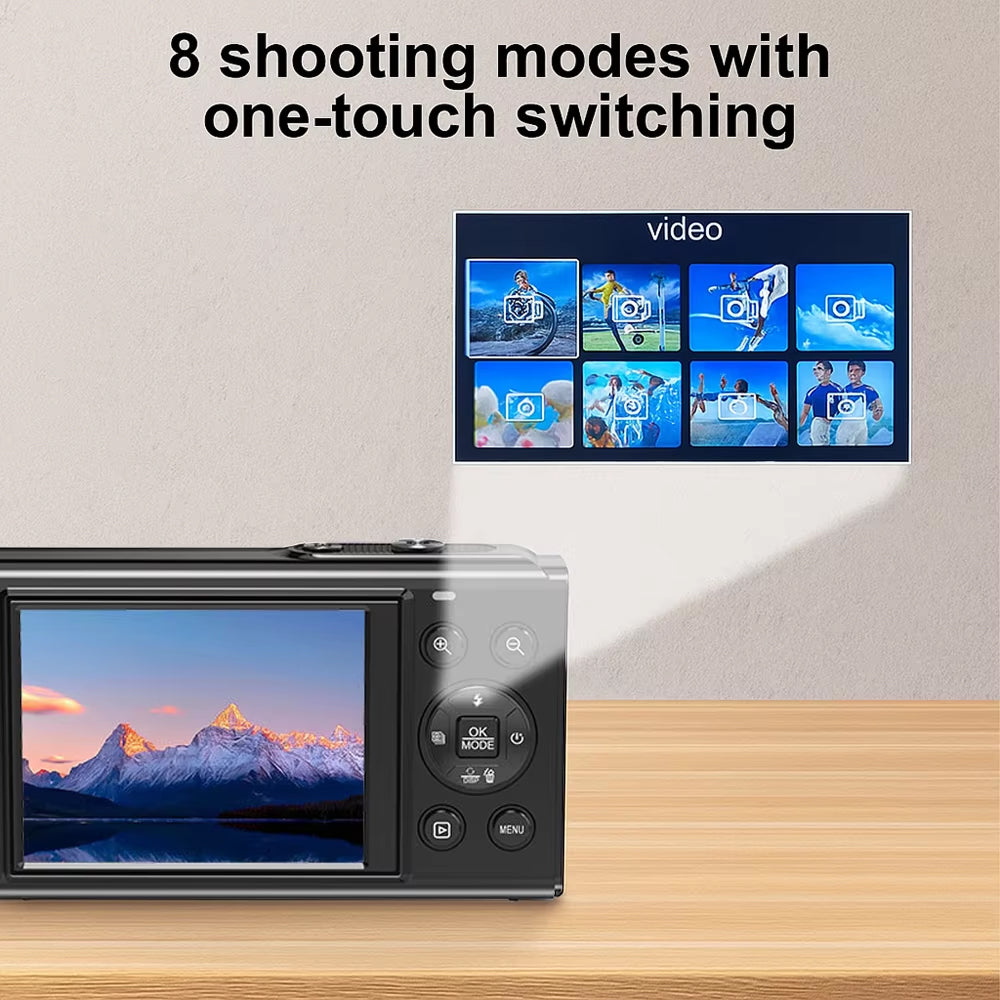 JixinCam 5K Digital Camera 80MP Vlogging Camera with Dual Screen & 18X Digital Zoom