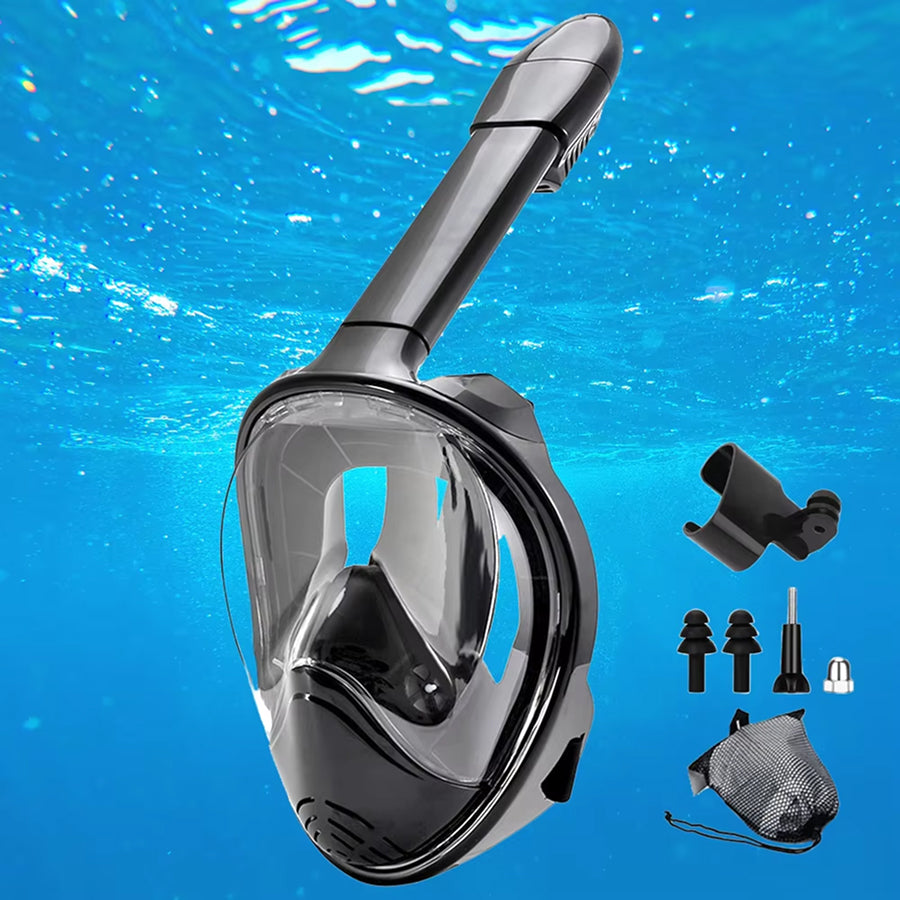 JoyDesci Full Face Snorkel Mask with Dry Top Technology, Adjustable Camera Mount and Anti-Fog Panoramic View