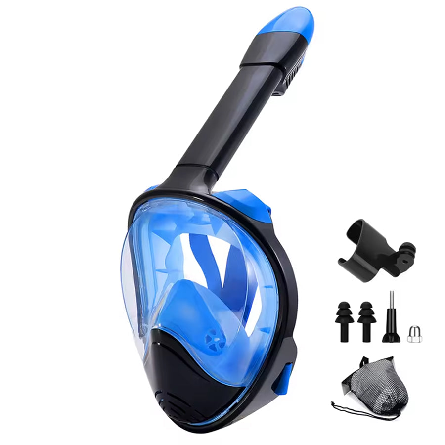 JoyDesci Full Face Snorkel Mask with Dry Top Technology, Adjustable Camera Mount and Anti-Fog Panoramic View