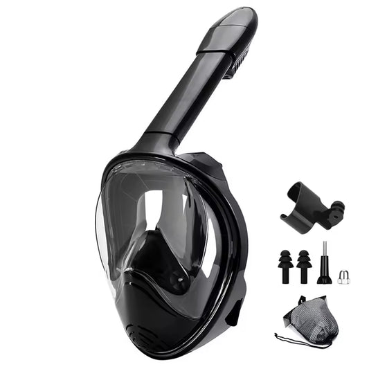 JoyDesci Full Face Snorkel Mask with Dry Top Technology, Adjustable Camera Mount and Anti-Fog Panoramic View