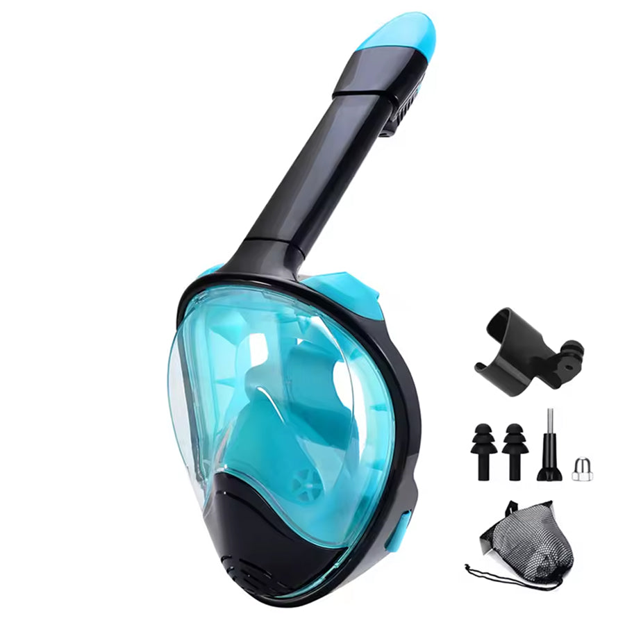 JoyDesci Full Face Snorkel Mask with Dry Top Technology, Adjustable Camera Mount and Anti-Fog Panoramic View