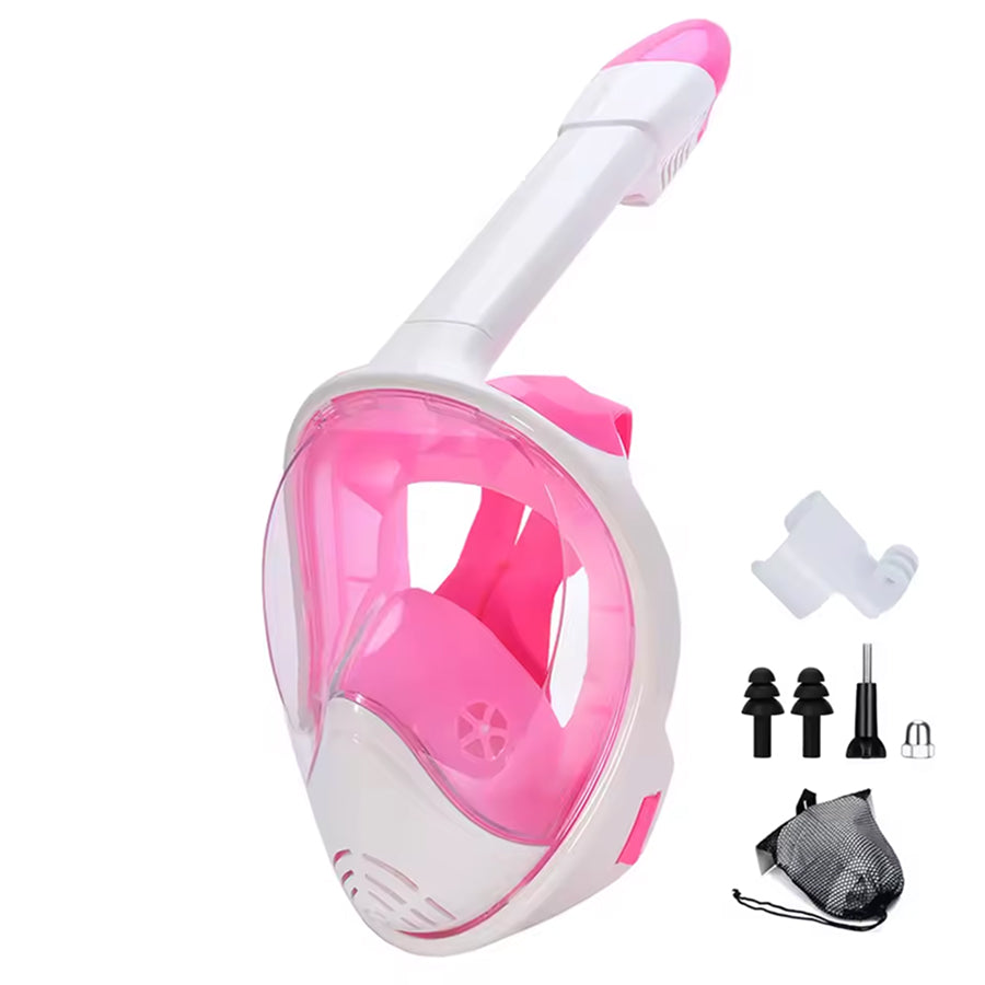 JoyDesci Full Face Snorkel Mask with Dry Top Technology, Adjustable Camera Mount and Anti-Fog Panoramic View