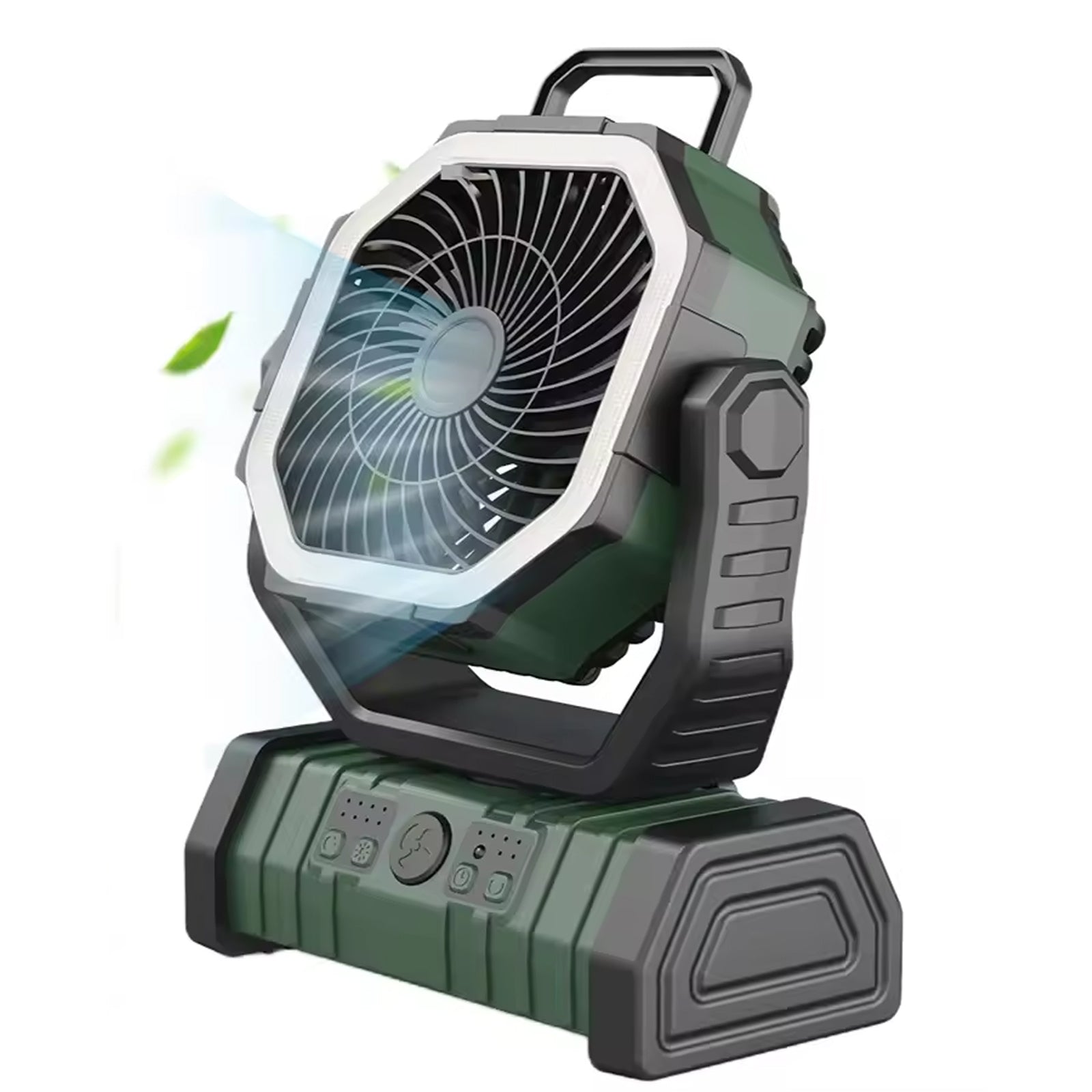 JoyWica Camping Fan 9000mAh Battery 58H Runtime Oscillating with LED Lantern and Power Bank