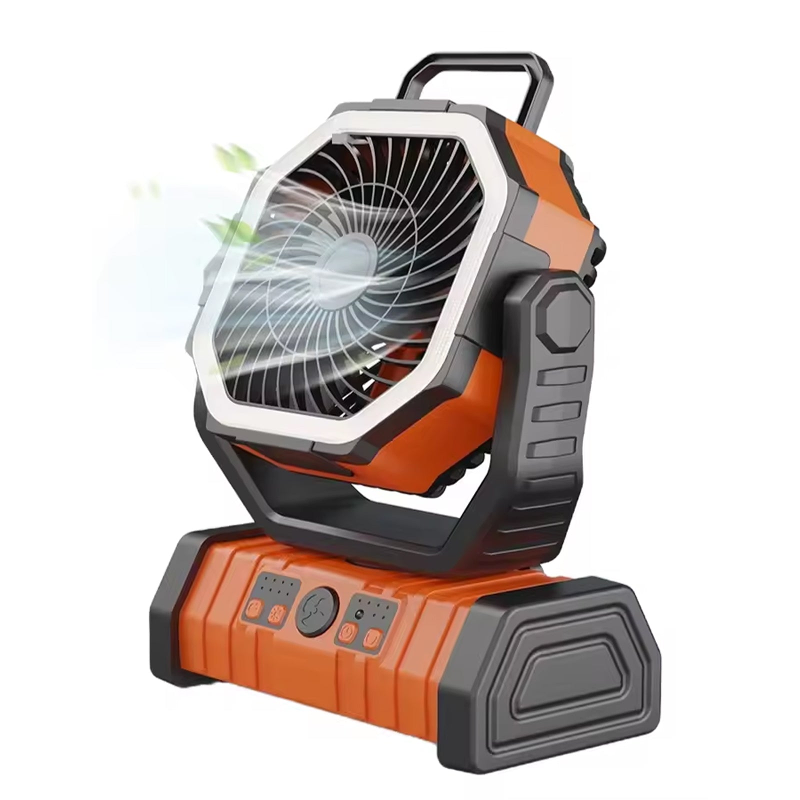 JoyWica Camping Fan 9000mAh Battery 58H Runtime Oscillating with LED Lantern and Power Bank