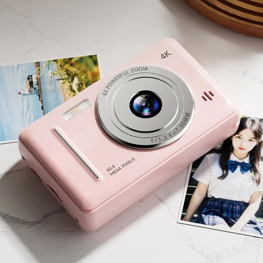 KivixCam Kids Digital Camera 50MP 4K Video Retro CCD Selfie Cam with 256GB Support