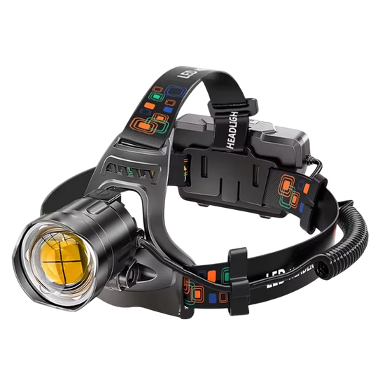 LamiTraxi Trail Running Headlamp 2500m Long-Range P100 LED IPX6 Zoomable Power Bank