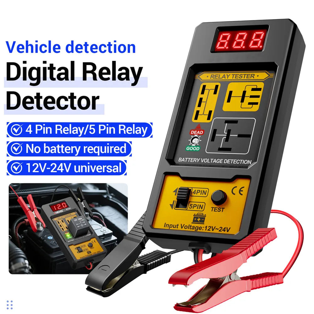 12V Automotive Relay Tester 4 Pin 5 Pin Diagnostic Tool with LED Voltage Display LamiWexi
