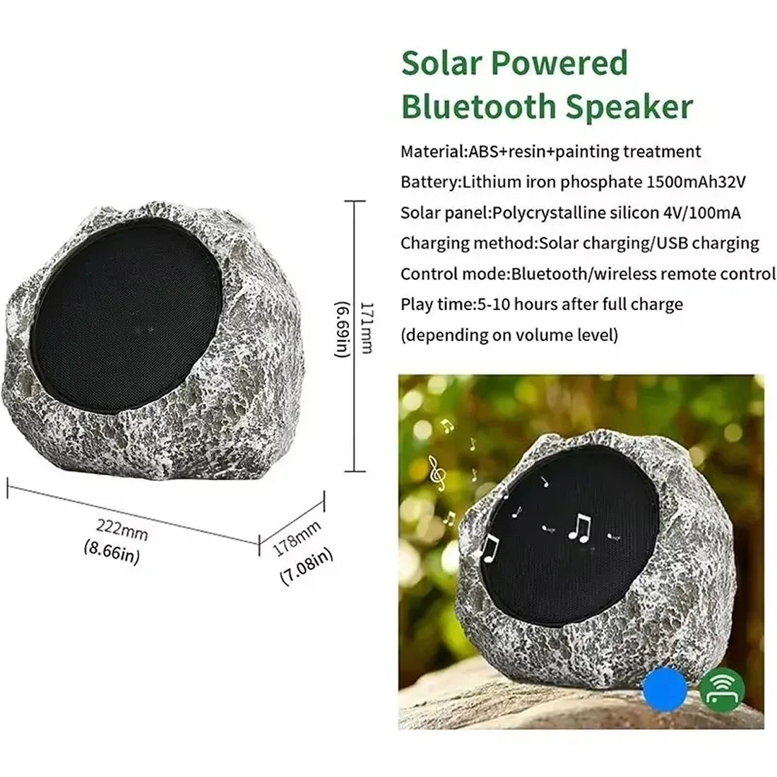 Outdoor Garden Speaker - Waterproof Landscape Audio System for Yard and Patio