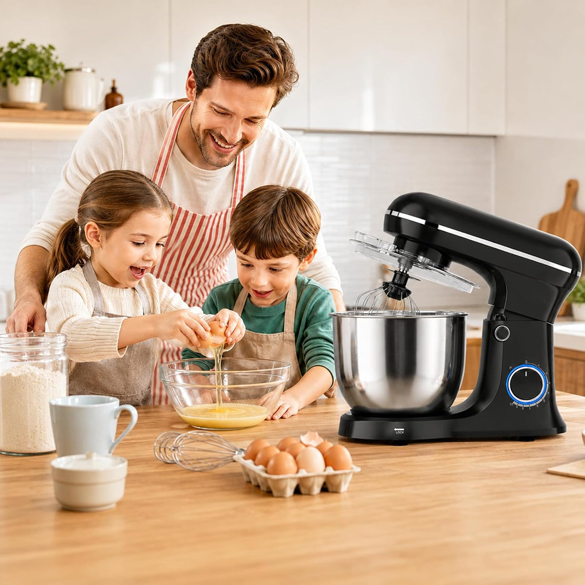 Electric Stand Mixer for Kitchen - Tilt-Head Food & Dough Mixer for Baking