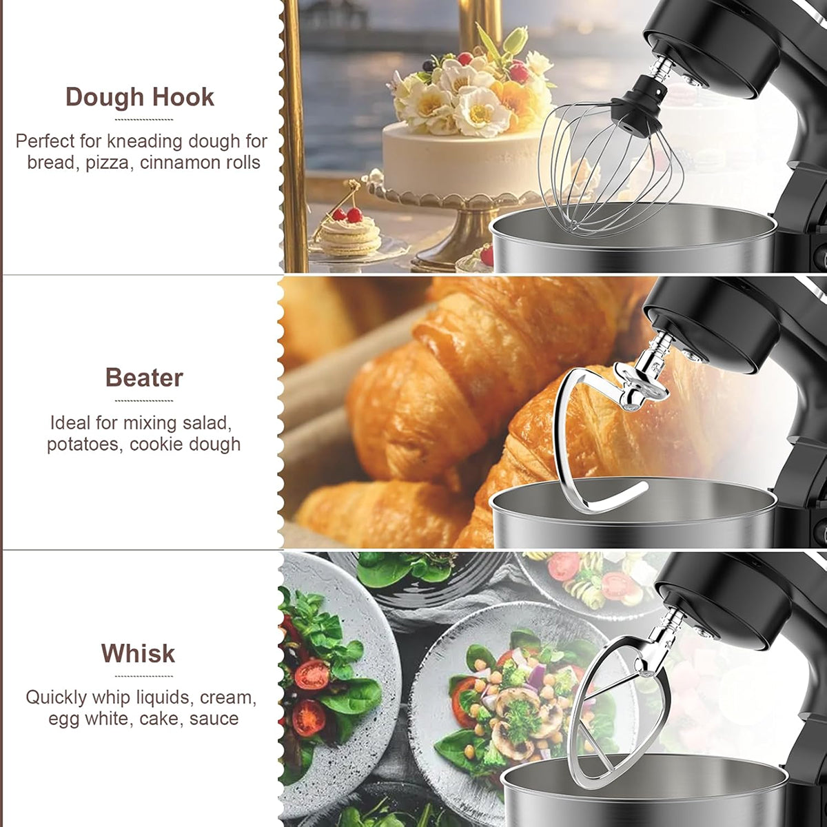 Electric Stand Mixer for Kitchen - Tilt-Head Food & Dough Mixer for Baking