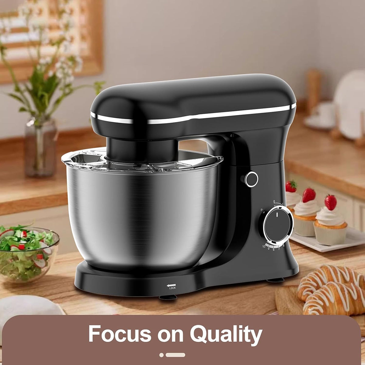 Electric Stand Mixer for Kitchen - Tilt-Head Food & Dough Mixer for Baking