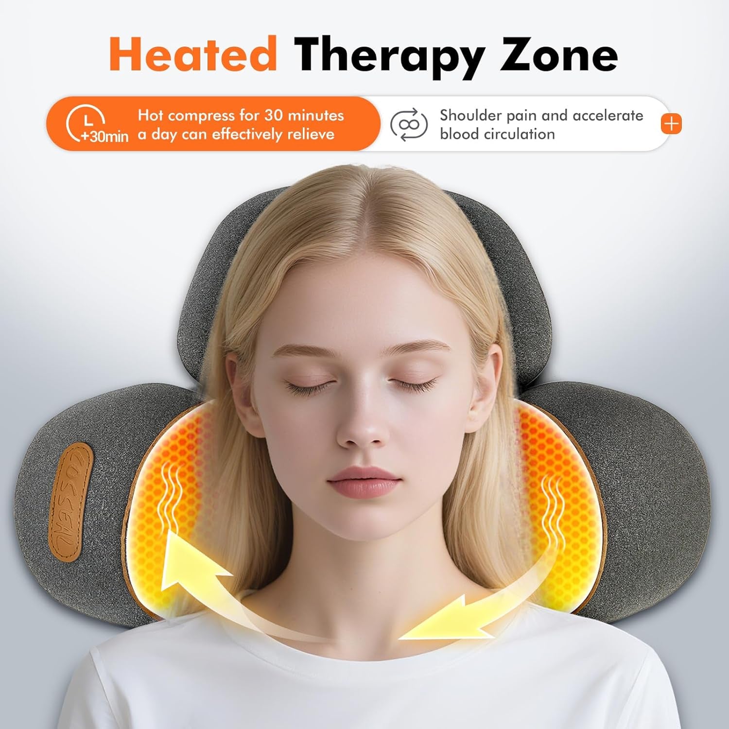 Neck Massager Pillow with Airbag Traction Heat Vibration Cervical Support Stretch LupiSopix