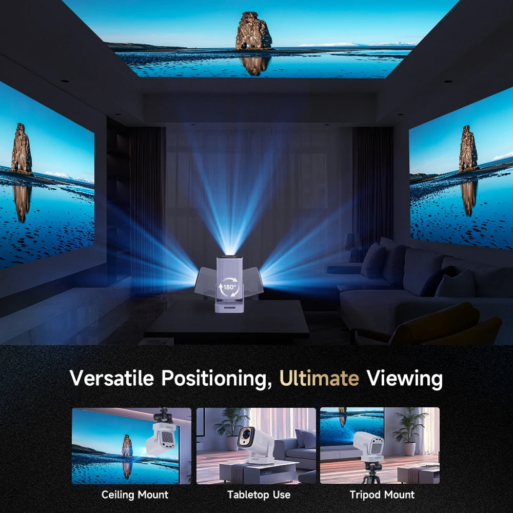 LuxovBeam Outdoor Projector 1080P 330 ANSI Daylight WiFi 6 Android 11 0.8:1 Throw Auto-Focus
