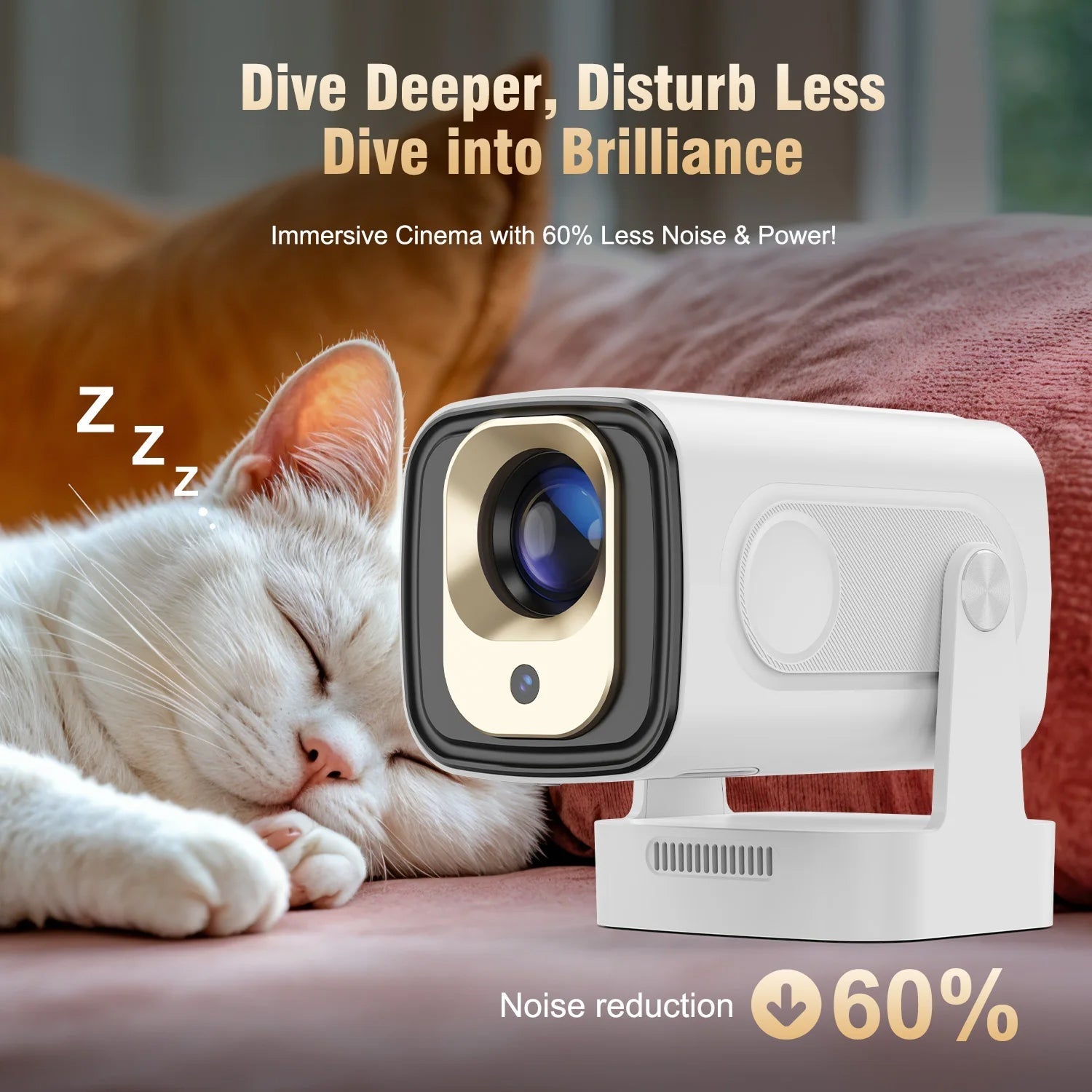 LuxovBeam Outdoor Projector 1080P 330 ANSI Daylight WiFi 6 Android 11 0.8:1 Throw Auto-Focus