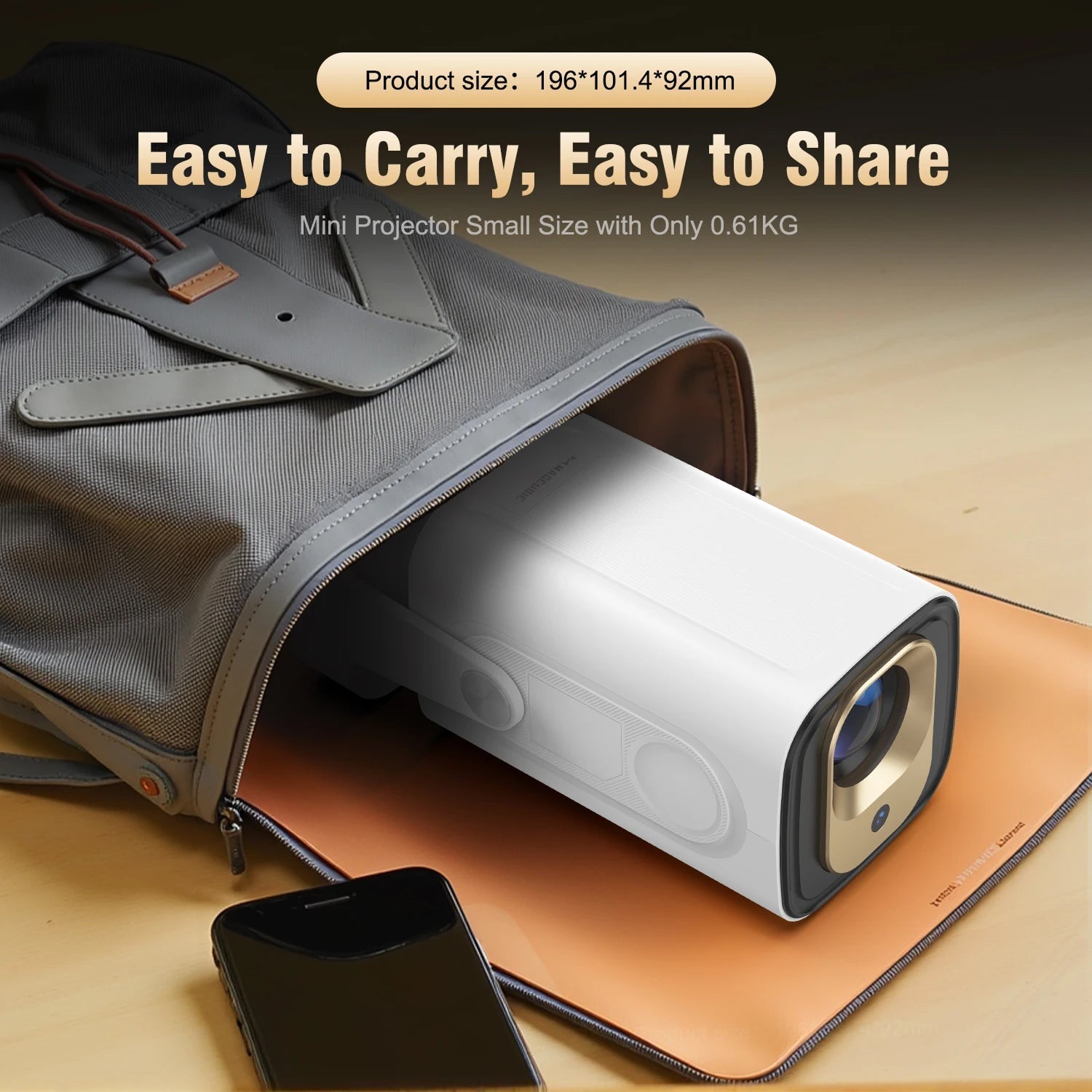 LuxovBeam Outdoor Projector 1080P 330 ANSI Daylight WiFi 6 Android 11 0.8:1 Throw Auto-Focus