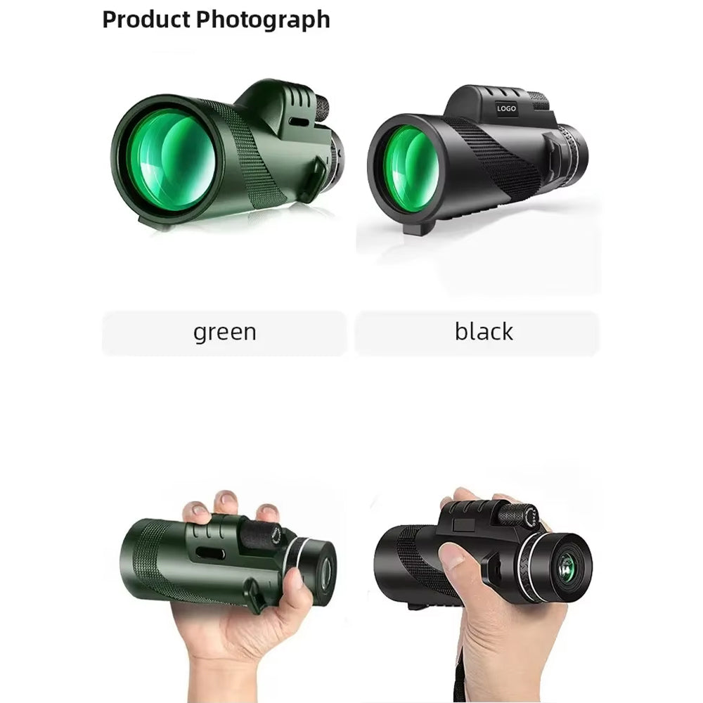 MenixFos 80x100 Monocular Telescope High Power BAK4 Prism with Smartphone Adapter & Tripod