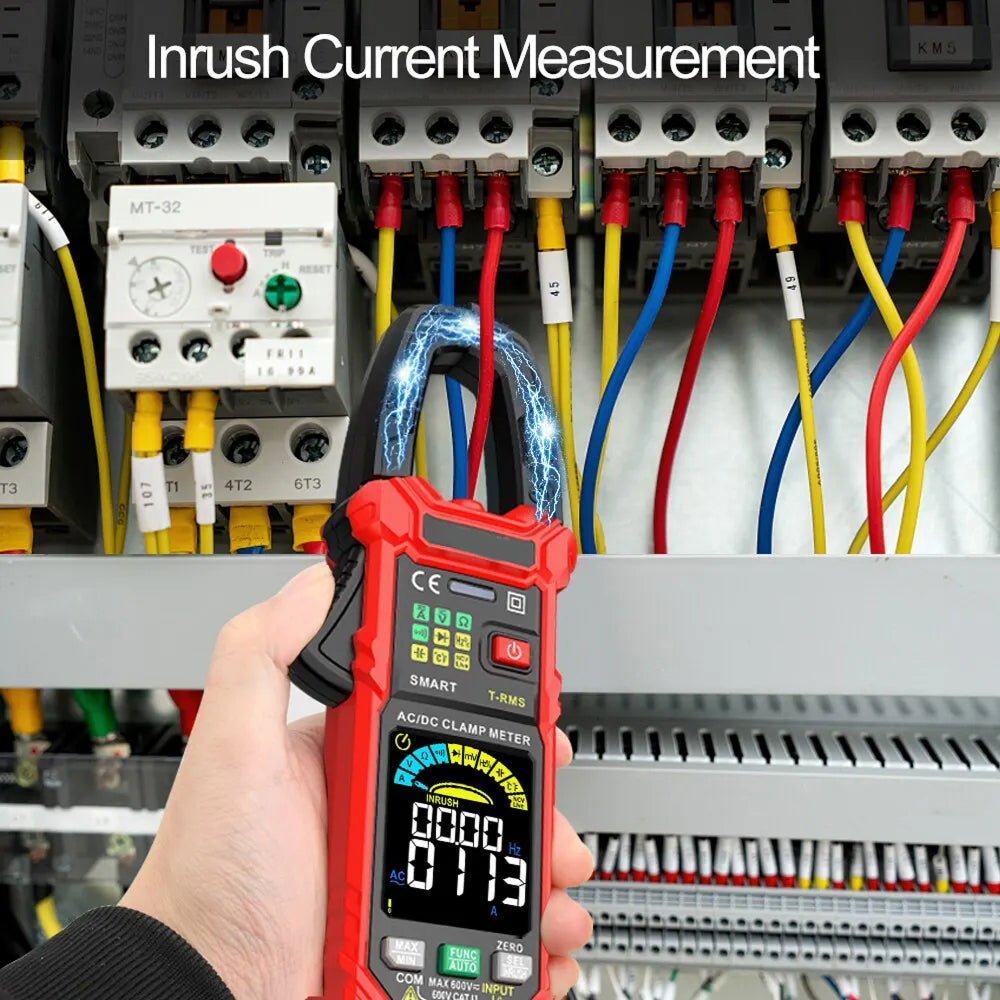 True RMS Digital Clamp Meter 6000 Counts AC DC Ammeter Voltmeter with NCV 36mm Jaw MereiCeci