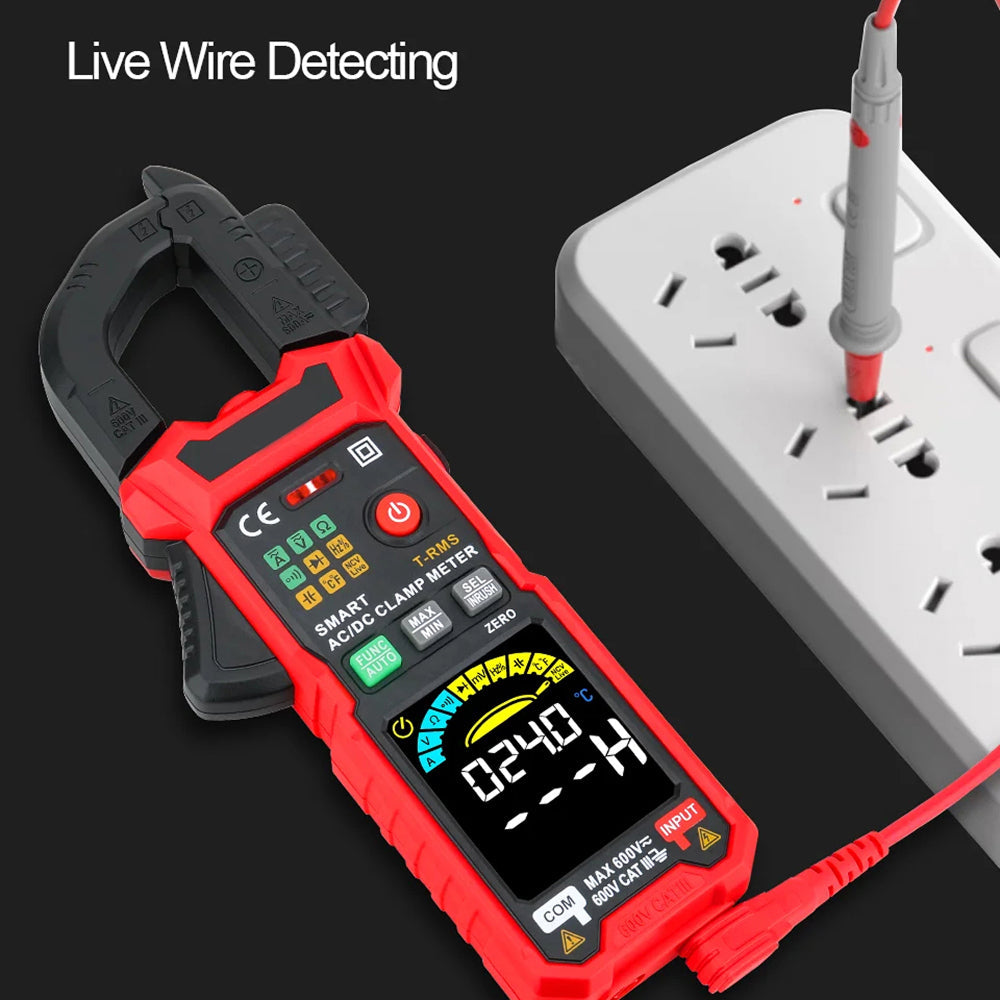 True RMS Digital Clamp Meter 6000 Counts AC DC Ammeter Voltmeter with NCV 36mm Jaw MereiCeci