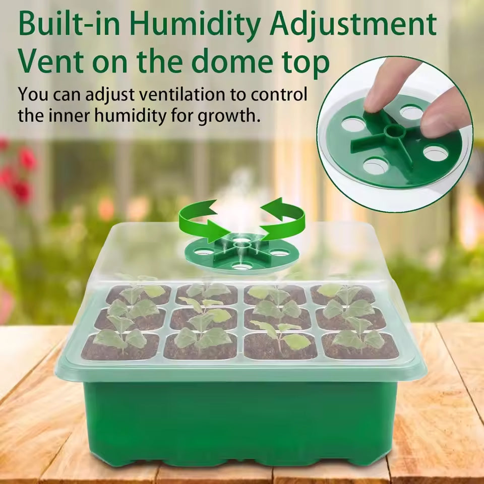 MixSeedi Seed Starter Kit with Humidity Dome 12-Cell Germination Trays 5/10 Pack