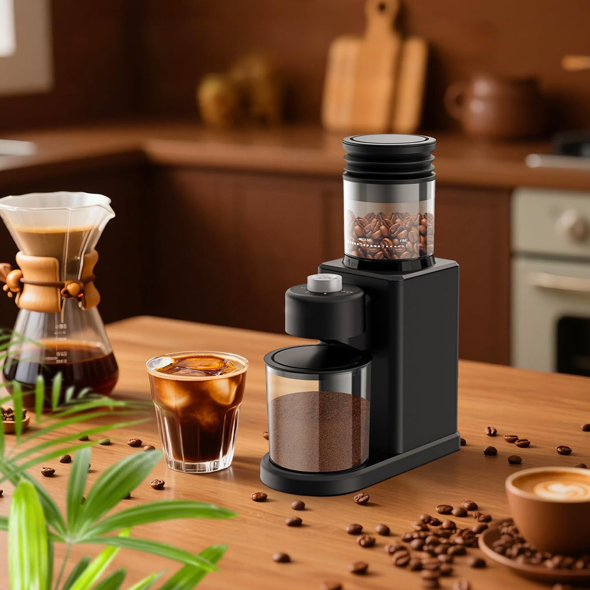 Electric Burr Espresso Coffee Grinder - Fine to Coarse Grind Settings