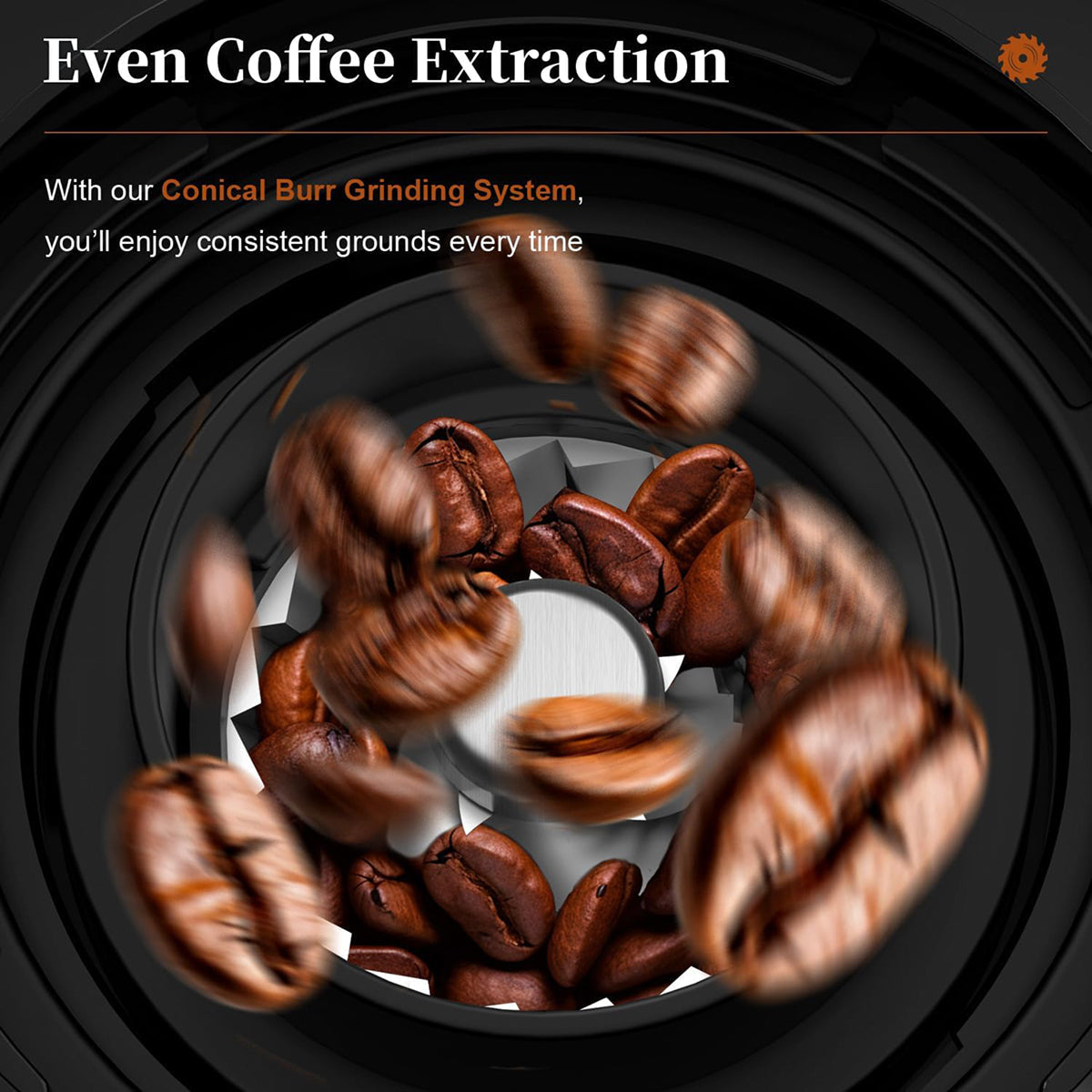 Electric Burr Espresso Coffee Grinder - Fine to Coarse Grind Settings
