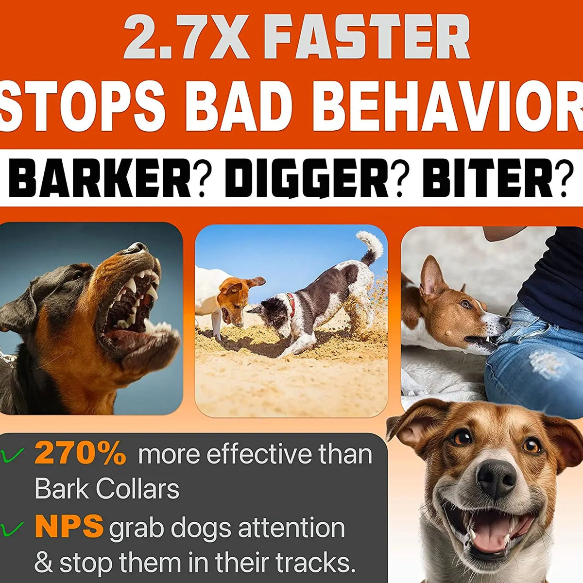 Ultrasonic Dog Bark Deterrent Device - Outdoor & Indoor Anti-Bark Control Device Safe Stop Dog Barking Silencer Device