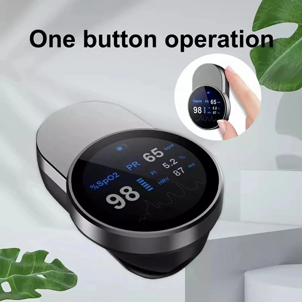 OxiMetik Bluetooth Pulse Oximeter Rechargeable SpO2 Monitor with HRV & App Tracking