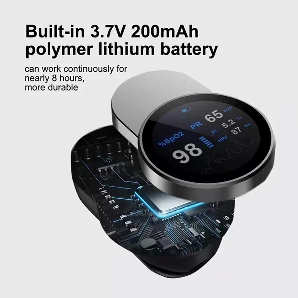 OxiMetik Bluetooth Pulse Oximeter Rechargeable SpO2 Monitor with HRV & App Tracking