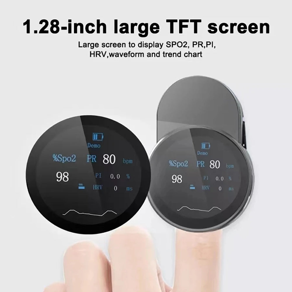 OxiMetik Bluetooth Pulse Oximeter Rechargeable SpO2 Monitor with HRV & App Tracking