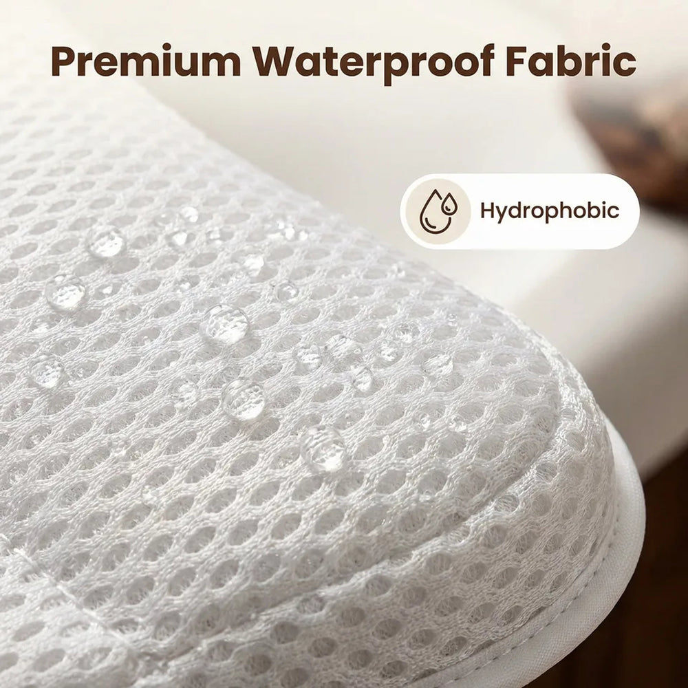 PilivKaxi Bath Pillow with 4D Air Mesh Neck and Back Support Non-Slip Suction Cups for Spa Relaxation