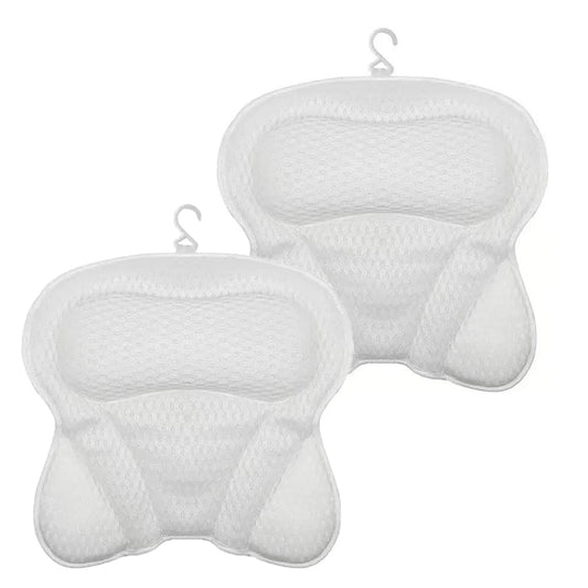 PilivKaxi Bath Pillow with 4D Air Mesh Neck and Back Support Non-Slip Suction Cups for Spa Relaxation