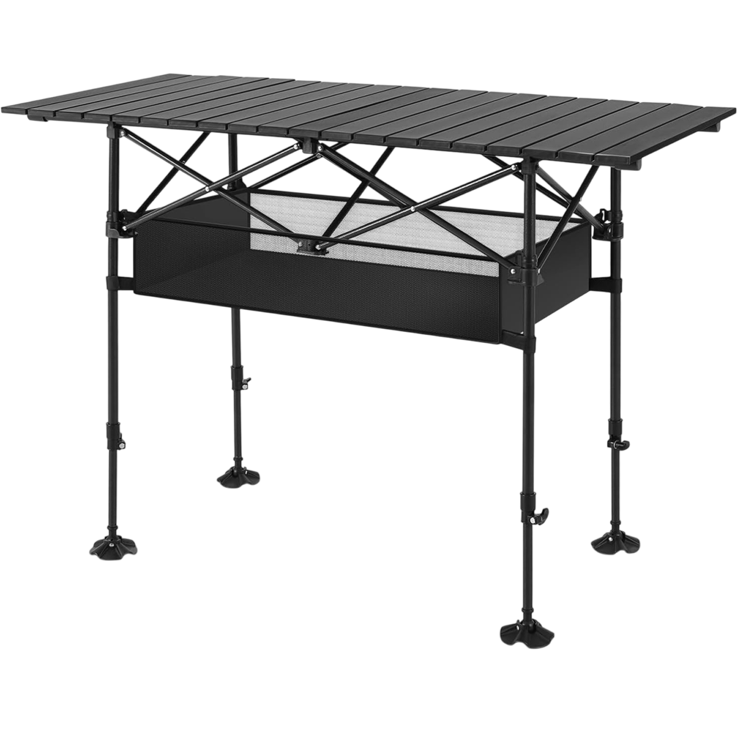 PimiTabix Folding Picnic Table Aluminum 12.3 lbs Adjustable Height 4-6 Person Roll-Up Top