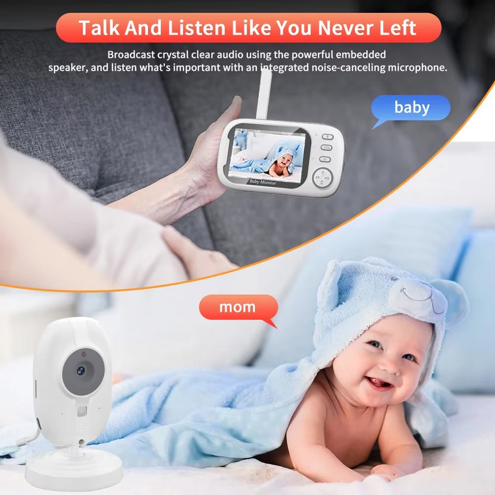 Baby Monitor with Video and Audio, Long Range Wireless Infant Monitor with Night Vision and Two-Way Talk