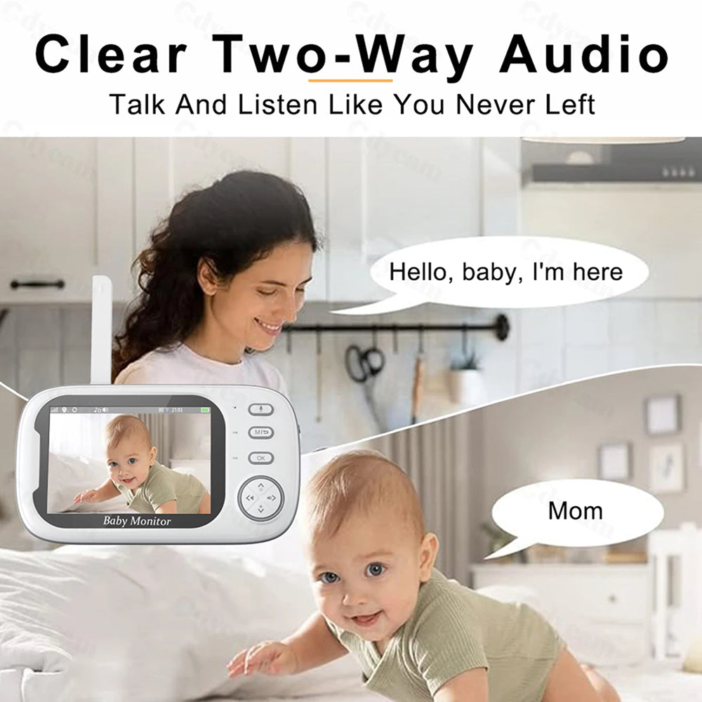 Baby Monitor with Video and Audio, Long Range Wireless Infant Monitor with Night Vision and Two-Way Talk
