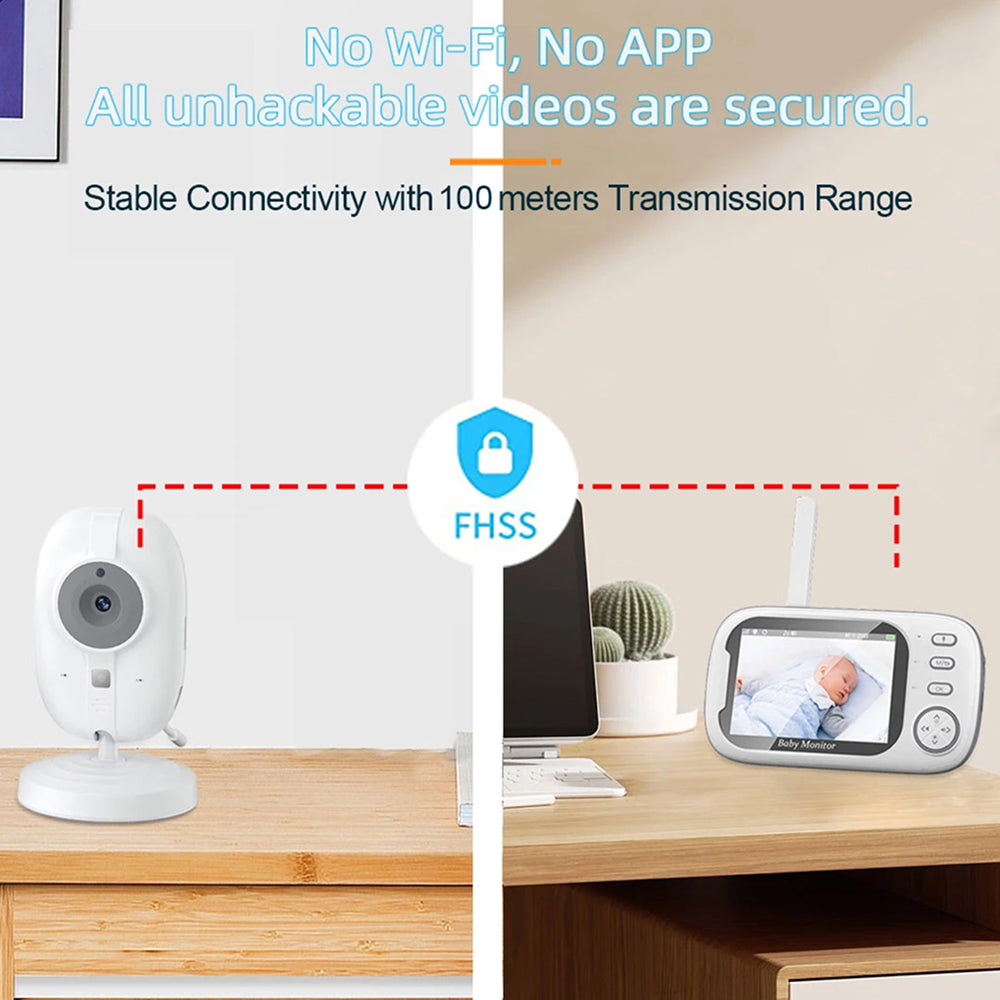 Baby Monitor with Video and Audio, Long Range Wireless Infant Monitor with Night Vision and Two-Way Talk