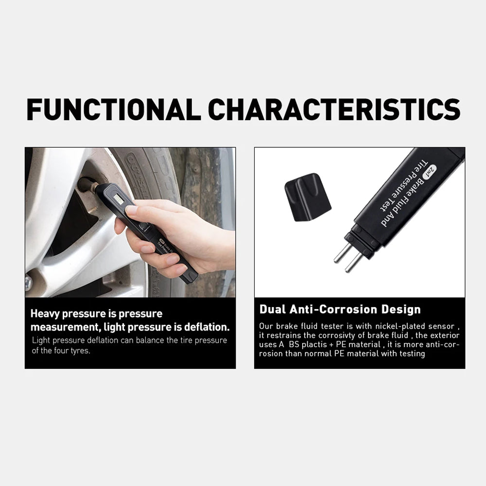 Car Brake Fluid Tester Pen DOT3 DOT4 DOT5 Moisture Detector with 5 LED Indicator RadivJoli