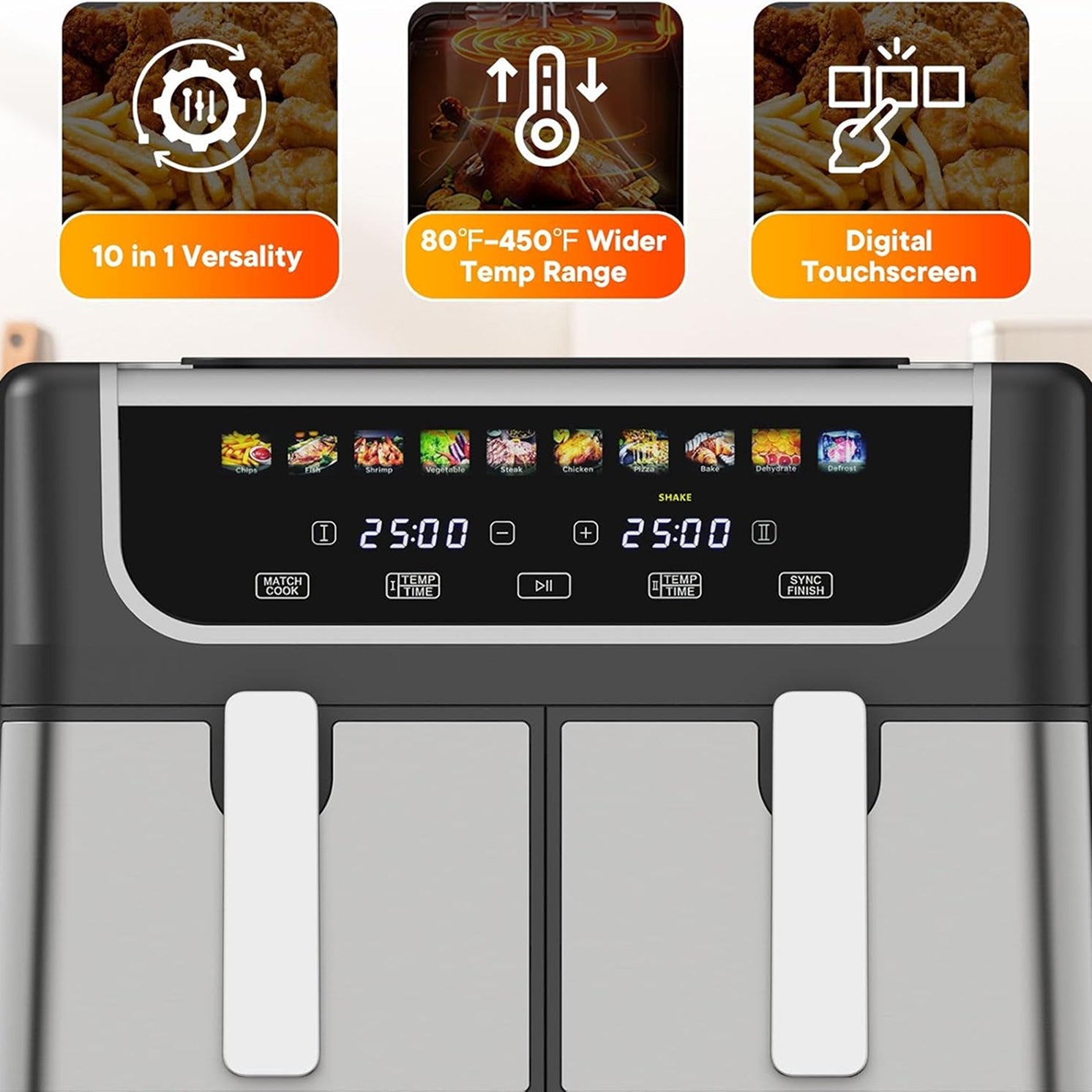 Digital Air Fryer Countertop Oil-Less Cooker for Healthy Roasting & Baking