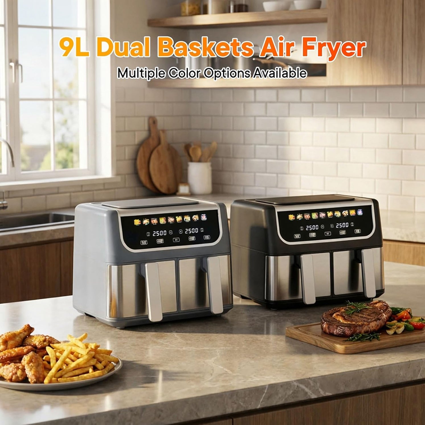 Digital Air Fryer Countertop Oil-Less Cooker for Healthy Roasting & Baking