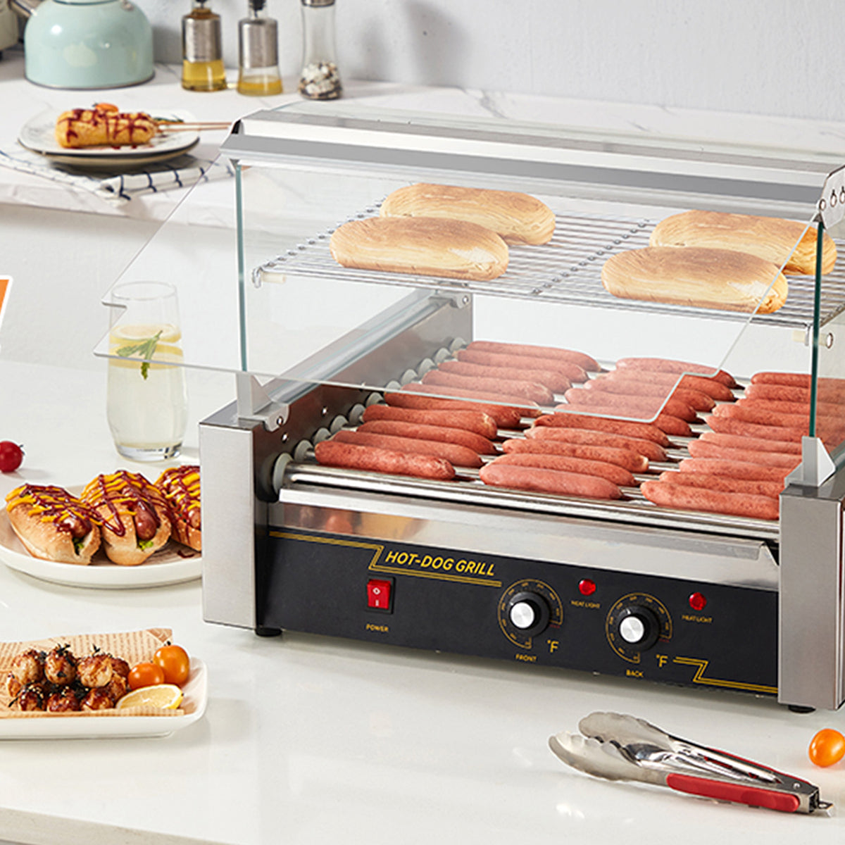RoliHemix Hot Dog Roller 30 Capacity 1800W Commercial Grill Machine