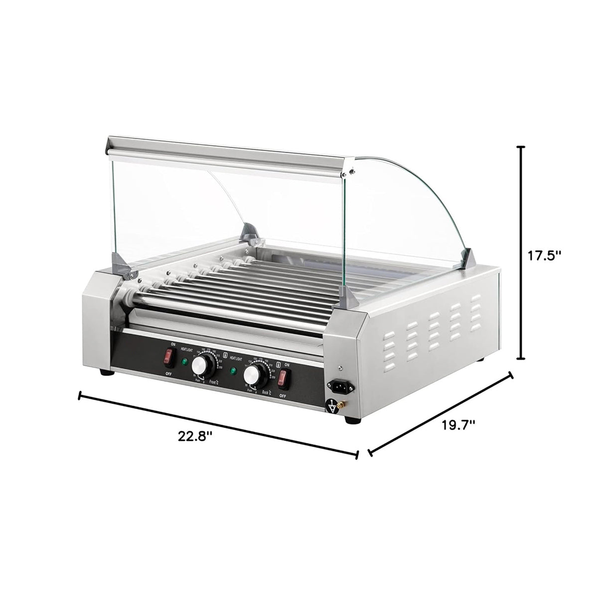RoliHemix Hot Dog Roller 30 Capacity 1800W Commercial Grill Machine
