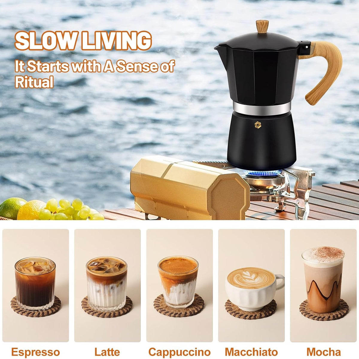 Stovetop Coffee Percolator Manual Espresso & Coffee Maker