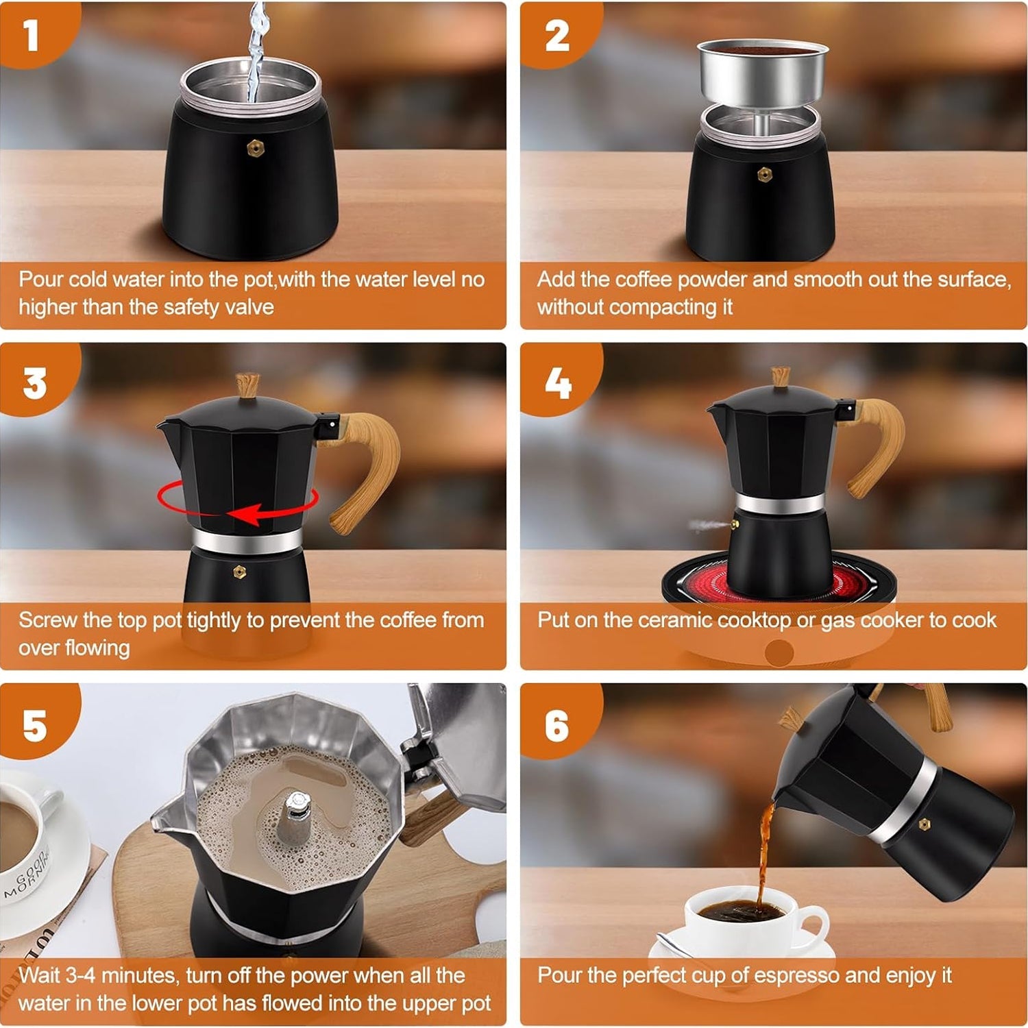 Stovetop Coffee Percolator Manual Espresso & Coffee Maker