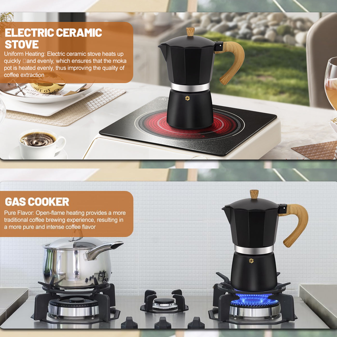 Stovetop Coffee Percolator Manual Espresso & Coffee Maker