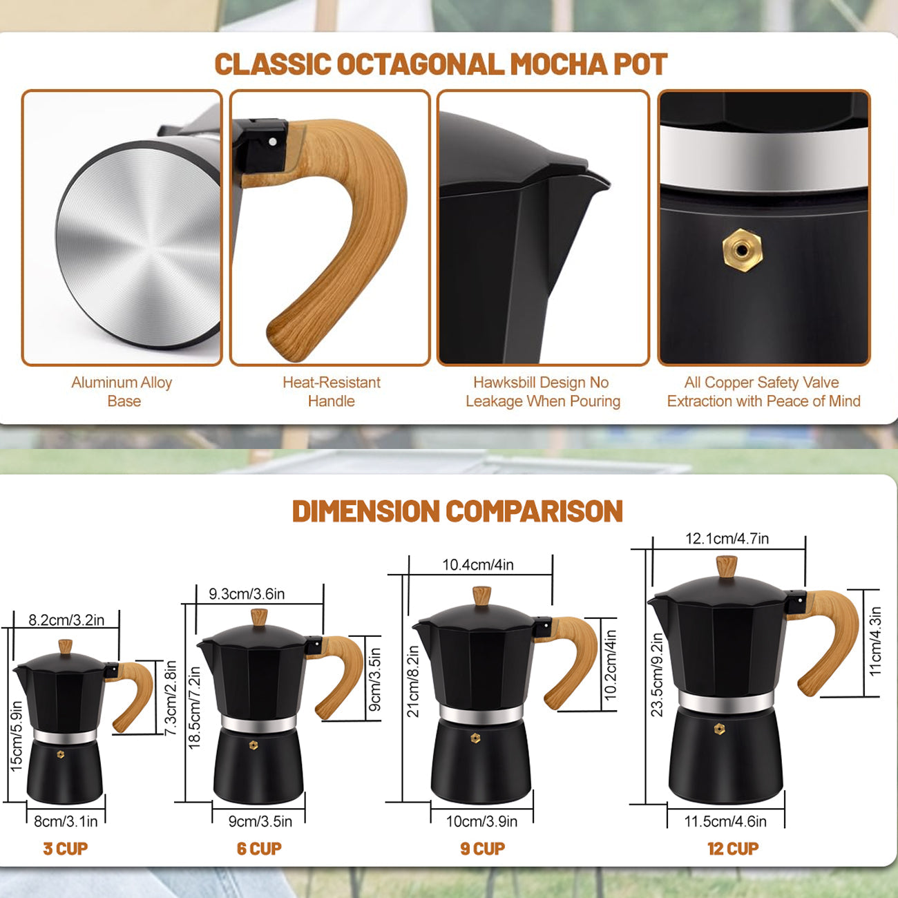 Stovetop Coffee Percolator Manual Espresso & Coffee Maker